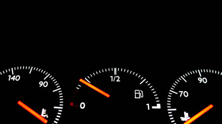 Three speedometers are shown on a black background. The middle speedometer is at 90 mph. The left...