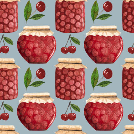 seamless patterns with fruit and jam patterns. suitable for scrapbooking and decoupage