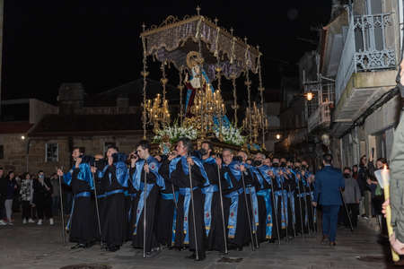 8th april 2022, cangas, spainprocession spanish holy weekのeditorial素材