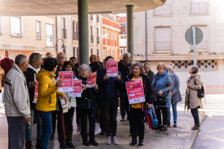 Cangas, Pontevedra, Spain. April, 12Th, 2023. demonstration in front the emergency entrance of the local health centre.のeditorial素材