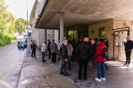 Cangas, Pontevedra, Spain. April, 12Th, 2023. demonstration in front the emergency entrance of the...