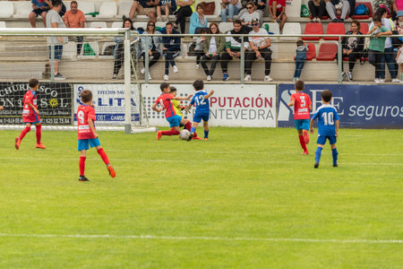 Illa de Arousa, Pontevedra, Spain. 10th, 2023. The matches between the registered teams were getting closer and closer.のeditorial素材