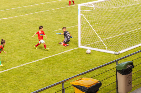 IllaCup grassroots football tournament. Illa de Arousa, Spainのeditorial素材
