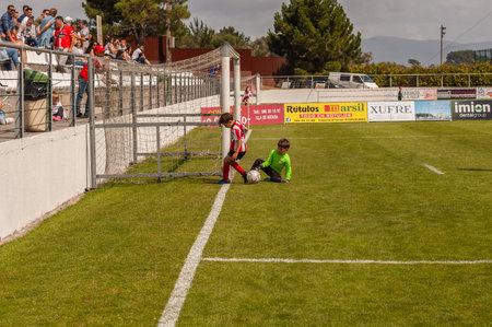 Illa de Arousa, Pontevedra, Spain. 10th, 2023. The matches between the registered teams were getting closer and closer.のeditorial素材