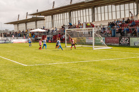 Illa de Arousa, Pontevedra, Spain. 10th, 2023. The matches between the registered teams were getting closer and closer.のeditorial素材