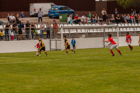 Illa de Arousa, Pontevedra, Spain. 10th, 2023. The matches between the registered teams were getting closer and closer.のeditorial素材