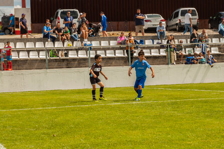 Illa de Arousa, Pontevedra, Spain. 10th, 2023. The matches between the registered teams were getting closer and closer.のeditorial素材