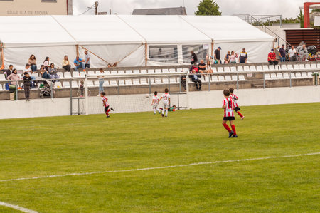 Illa de Arousa, Pontevedra, Spain. 10th, 2023. The matches between the registered teams were getting closer and closer.のeditorial素材