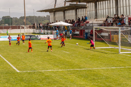 Illa de Arousa, Pontevedra, Spain. 10th, 2023. The matches between the registered teams were getting closer and closer.のeditorial素材