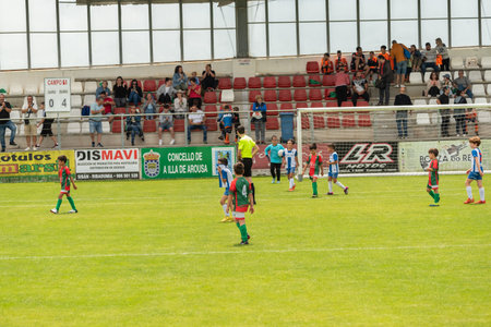 Illa de Arousa, Pontevedra, Spain. 10th, 2023. The matches between the registered teams were getting closer and closer.のeditorial素材