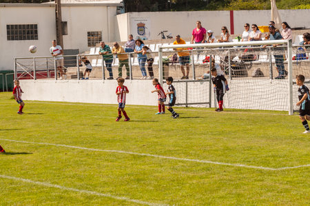 Illa de Arousa, Pontevedra, Spain. 10th, 2023. The matches between the registered teams were getting closer and closer.のeditorial素材
