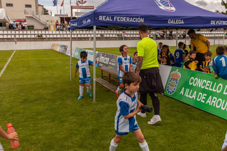Illa de Arousa, Pontevedra, Spain. 10th, 2023. The matches between the registered teams were getting closer and closer.のeditorial素材