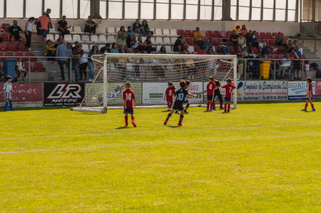 Illa de Arousa, Pontevedra, Spain. 10th, 2023. The matches between the registered teams were getting closer and closer.のeditorial素材
