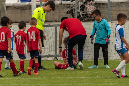 Illa de Arousa, Pontevedra, Spain. 10th, 2023. The matches between the registered teams were getting closer and closer.のeditorial素材