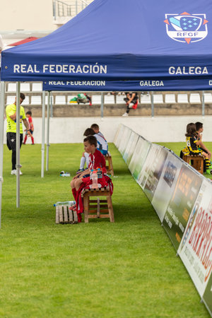 Illa de Arousa, Pontevedra, Spain. 10th, 2023. The matches between the registered teams were getting closer and closer.のeditorial素材