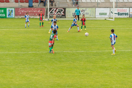 Illa de Arousa, Pontevedra, Spain. 10th, 2023. The matches between the registered teams were getting closer and closer.のeditorial素材