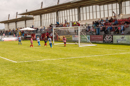 Illa de Arousa, Pontevedra, Spain. 10th, 2023. The matches between the registered teams were getting closer and closer.のeditorial素材