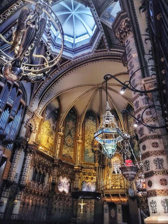 Interior view of the Basilica of Notre Dame de Paris, France