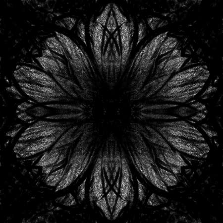 A black painted flower. Ethnic ornament. A unique abstract illustration. A beautiful image will...