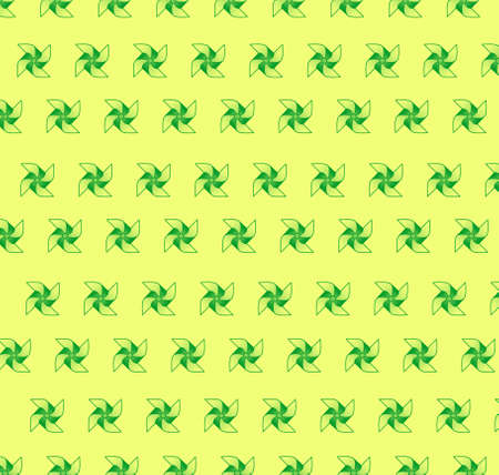 Schematic representation of a windmill, a turntable. Seamless repeating pattern to create gift...
