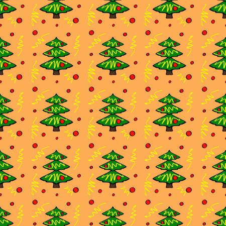 Seamless repeating image of a Christmas tree. Repeating patterns with Christmas trees. Background for postcards, banners, covers, albums, mobile screensavers, scrapbooking, advertising, blogsの写真素材