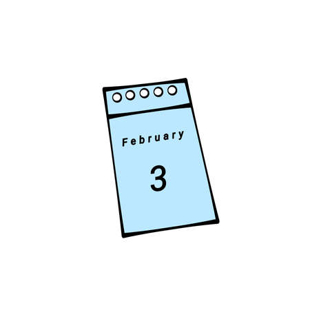 Abstract decorative frame. Vignette. February 3. Flat daily calendar icon. February holidaysの写真素材