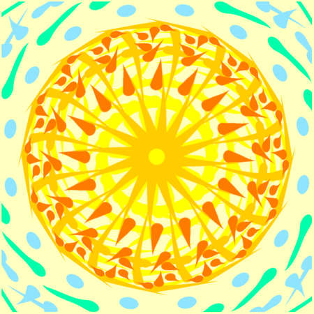Round decoration. Ethnic mandala. The symbol of the sun. The original snowflake