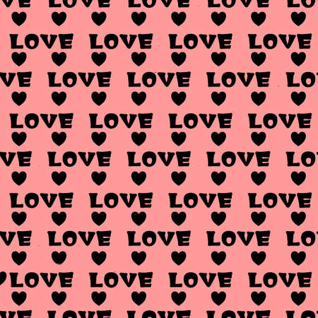 An illustration with the inscription - Love. Repeating lettering. Background for scrapbooking, albums, advertising, printing, websites, mobile screensavers, bloggersの写真素材