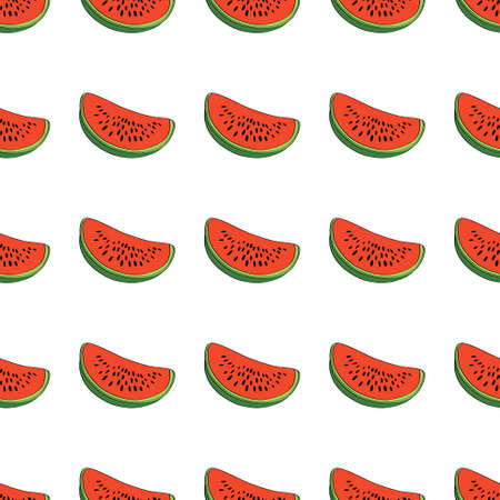 Watermelon. Berry - watermelon. Illustration of watermelon slices. Illustrations for postcards,...