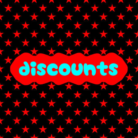 Illustration with the inscription - Discounts. Image for advertising, websites. Seamless patternの写真素材