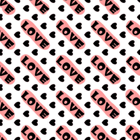 An illustration with the inscription - Love. Repeating lettering. Background for scrapbooking, albums, advertising, printing, websites, mobile screensavers, bloggersの写真素材