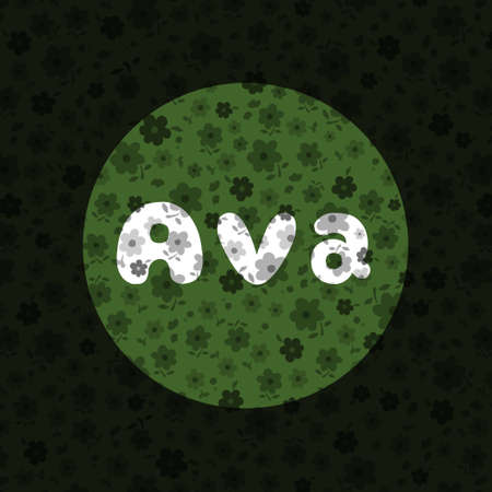 The female name is Ava. Background with the inscription - Sofia. A postcard for Ava. Congratulations for Avaの写真素材