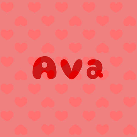 The female name is Ava. Background with the inscription - Sofia. A postcard for Ava. Congratulations for Avaの写真素材