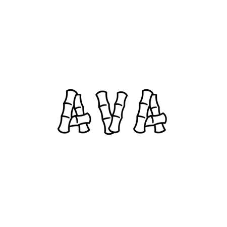The female name is Ava. Background with the inscription - Sofia. A postcard for Ava. Congratulations for Avaの写真素材