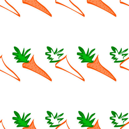 carrot. Doodle illustration of carrots. Image for postcards and scrapbooking. seamless patternの写真素材