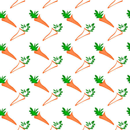 carrot. Doodle illustration of carrots. Image for postcards and scrapbooking. seamless pattern
