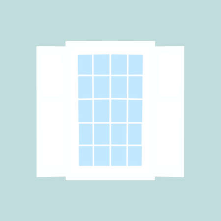 Illustration of the window. Schematic representation of the window. A window sign or symbolの写真素材