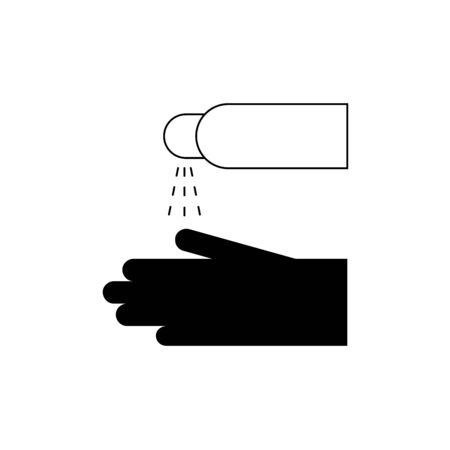 Wash your hands illustration. Glyph personal hygiene icon. Dirty hands with sanitizer, antiseptic.のイラスト素材