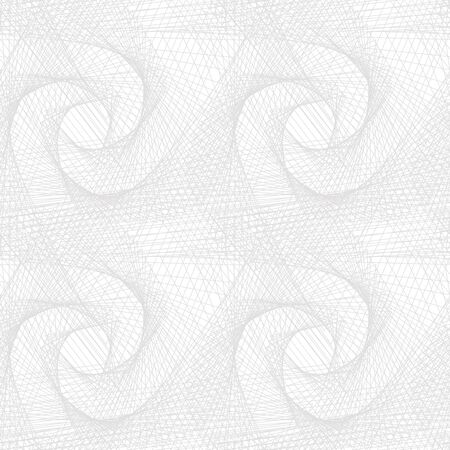 Abstract vector geometric pattern. Gray endless lines isolated on white background. Spiraling monochrome image. Light stock tangled striped illustration for wallpaper, wrapping paper, prints, clothesのイラスト素材