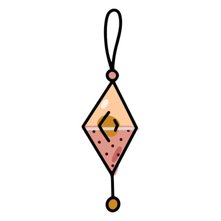 Doodle boho Christmas ball sticker. Rhombus dot ornament Toy isolated on white background. Pastel nude colors festive decoration. Vector New Year illustration. Cute hand drawn winter holidays symbolのイラスト素材