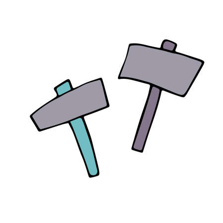 Vector doodle tomb. Hand-drawn Gray grave isolated on white background. Sketch plate on the graveyard. RIP sign. Cartoon cemetery landscape.のイラスト素材