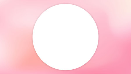 Abstract cotton candy color vector banner. Blurred light delicate gradient background. Pastel pink smooth spots. Liquid stains copy space banner with a circle. Vector gentle backdrop illustrationのイラスト素材