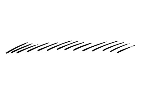 Vector grunge strokes brush. Black stain, ink, line brush image. Dirty artistic hand-drawn element isolated on white background. Repeat paintbrush touch, smear, blot, dot. vector illustrationのイラスト素材