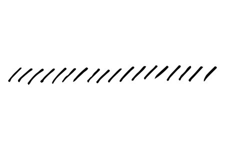 Vector grunge strokes brush. Black stain, ink, line brush image. Dirty artistic hand-drawn element isolated on white background. Repeat paintbrush touch, smear, blot, dot. Vector stock illustrationのイラスト素材