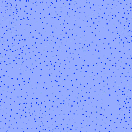 Seamless abstract polka dot pattern. Indigo hand drawn drip points on Blue background. Stone terrazzo texture, ink blots stain, grain, paint splash, spray effect. Vector grunge splattered illustrationのイラスト素材