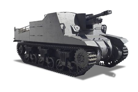 A war tank isolated in white backgroundの写真素材