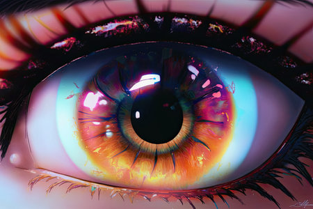 Macro shot of human eye with beautiful iris. 3D renderingの素材