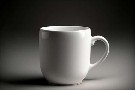 Coffee cup on a black background. 3D rendering.の素材