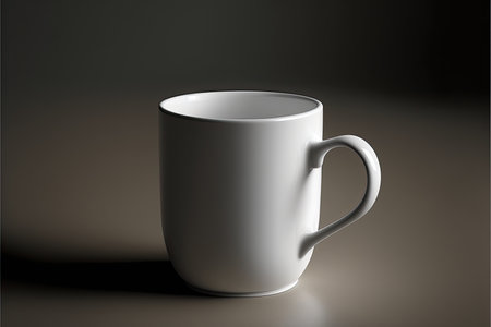 White mug on a dark background. 3d rendering, 3d illustrationの素材