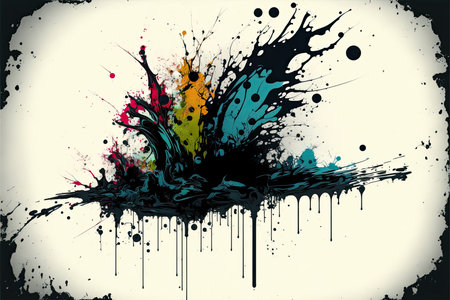 grunge background with paint splashes and place for your textの素材